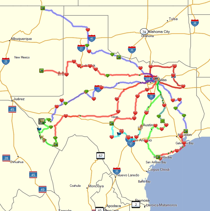 motorcycle grand tour of texas map